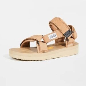 Suicoke Depa Sandals Tan Beige Color with Velcro V2NU Womens size 5 / 6